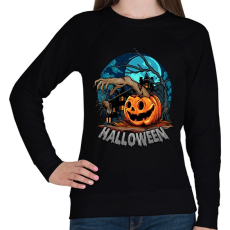 PRINTFASHION Halloween tökfej és pók - Női pulóver - Fekete