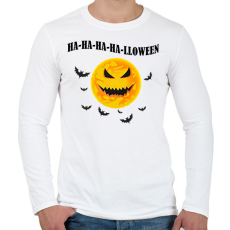 PRINTFASHION Halloween tökfej - Férfi hosszú ujjú póló - Fehér
