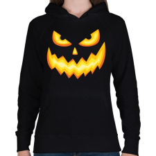 PRINTFASHION Halloween tökfej - Női kapucnis pulóver - Fekete női pulóver, kardigán