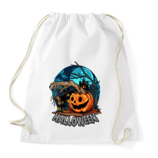 PRINTFASHION Halloween tökös minta - Sportzsák, Tornazsák - Fehér tornazsák
