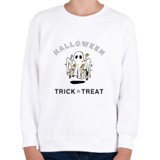 PRINTFASHION Halloween Trick or Treat - Gyerek pulóver - Fehér gyerek pulóver, kardigán
