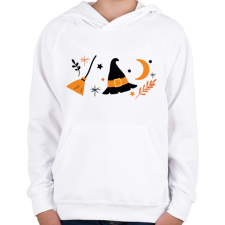 PRINTFASHION Halloweeni boszorkány - Gyerek kapucnis pulóver - Fehér gyerek pulóver, kardigán