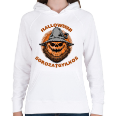 PRINTFASHION Halloweeni sorozatgyilkos - Női kapucnis pulóver - Fehér