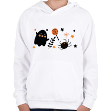 PRINTFASHION Halloweeni szellem - Gyerek kapucnis pulóver - Fehér gyerek pulóver, kardigán