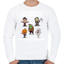 PRINTFASHION Halloweenkor az lehetsz aki csak szeretnél - Férfi pulóver - Fehér férfi pulóver, kardigán