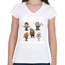 PRINTFASHION Halloweenkor az lehetsz aki csak szeretnél - Női V-nyakú póló - Fehér női póló