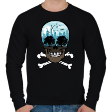 PRINTFASHION Halott város - Férfi pulóver - Fekete férfi pulóver, kardigán