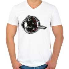 PRINTFASHION Halszem - Férfi V-nyakú póló - Fehér férfi póló