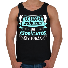 PRINTFASHION Hamarosan apukája leszek egy csodálatos kisfiúnak - Férfi atléta - Fekete atléta, trikó