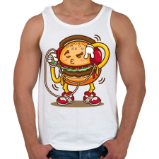 PRINTFASHION Hamburger - Férfi atléta - Fehér atléta, trikó