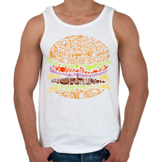 PRINTFASHION Hamburger - Férfi atléta - Fehér