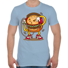 PRINTFASHION Hamburger - Férfi póló - Világoskék férfi póló