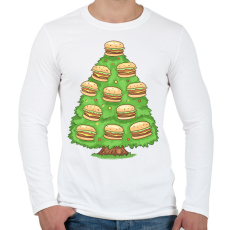 PRINTFASHION Hamburger karácsonyfa - Férfi hosszú ujjú póló - Fehér