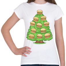 PRINTFASHION Hamburger karácsonyfa - Női póló - Fehér
