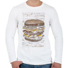PRINTFASHION Hamburger titkos recept - Férfi hosszú ujjú póló - Fehér férfi póló