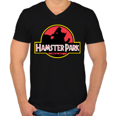 PRINTFASHION Hamster Park - Férfi V-nyakú póló - Fekete