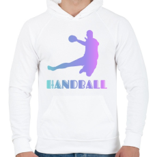 PRINTFASHION Handball - Férfi kapucnis pulóver - Fehér