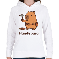 PRINTFASHION Handybara - Női kapucnis pulóver - Fehér