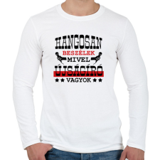 PRINTFASHION Hangosan beszélek - Férfi hosszú ujjú póló - Fehér férfi póló