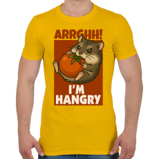 PRINTFASHION Hangry hamster - Férfi póló - Sárga