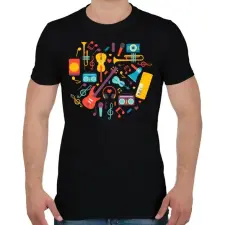 PRINTFASHION Hangszerek - Férfi póló - Fekete férfi póló