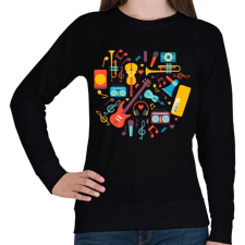 PRINTFASHION Hangszerek - Női pulóver - Fekete női pulóver, kardigán
