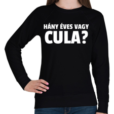 PRINTFASHION HÁNY ÉVES VAGY CULA  - Női pulóver - Fekete női pulóver, kardigán