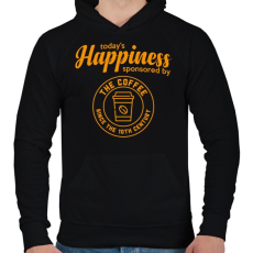 PRINTFASHION Happiness - Férfi kapucnis pulóver - Fekete