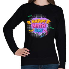PRINTFASHION Happy Birth Day - Női pulóver - Fekete