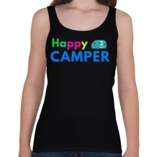 PRINTFASHION HAPPY CAMPER2 - Női atléta - Fekete női trikó