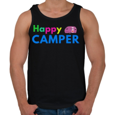 PRINTFASHION HAPPY CAMPER - Férfi atléta - Fekete atléta, trikó