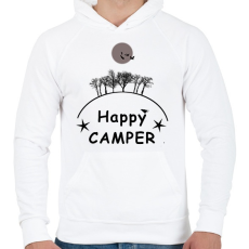 PRINTFASHION HAPPY CAMPER FF - Férfi kapucnis pulóver - Fehér