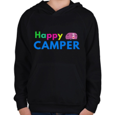 PRINTFASHION HAPPY CAMPER - Gyerek kapucnis pulóver - Fekete gyerek pulóver, kardigán