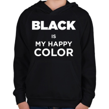 PRINTFASHION Happy color - Gyerek kapucnis pulóver - Fekete gyerek pulóver, kardigán