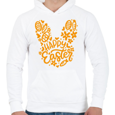 PRINTFASHION Happy Easter bunny - Férfi kapucnis pulóver - Fehér