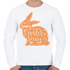 PRINTFASHION Happy Easter Day - Nyuszis minta - Férfi pulóver - Fehér