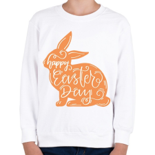 PRINTFASHION Happy Easter Day - Nyuszis minta - Gyerek pulóver - Fehér gyerek pulóver, kardigán