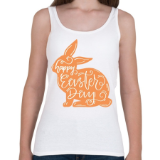 PRINTFASHION Happy Easter Day - Nyuszis minta - Női atléta - Fehér női trikó