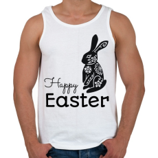 PRINTFASHION Happy Easter - Mintás nyúl - Férfi atléta - Fehér
