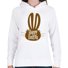 PRINTFASHION Happy Easter - Nyúlfej - Női kapucnis pulóver - Fehér női pulóver, kardigán