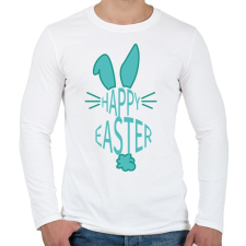 PRINTFASHION Happy Easter - Nyúllal - Férfi hosszú ujjú póló - Fehér férfi póló