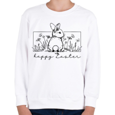PRINTFASHION Happy Easter - nyuszis - Gyerek pulóver - Fehér
