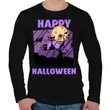 PRINTFASHION HAPPY HALLOWEEN 1 - Férfi hosszú ujjú póló - Fekete férfi póló