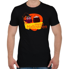 PRINTFASHION Happy Halloween Bagoly - Férfi póló - Fekete férfi póló