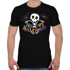 PRINTFASHION Happy Halloween Csontváz - Férfi póló - Fekete férfi póló