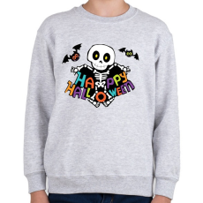 PRINTFASHION Happy Halloween Csontváz - Gyerek pulóver - Sport szürke