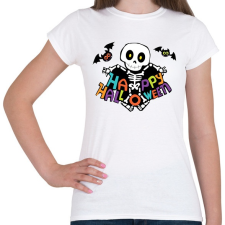 PRINTFASHION Happy Halloween Csontváz - Női póló - Fehér női póló