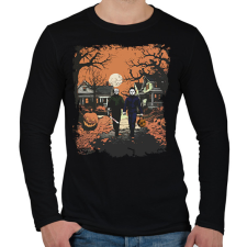 PRINTFASHION Happy Halloween - Férfi hosszú ujjú póló - Fekete férfi póló