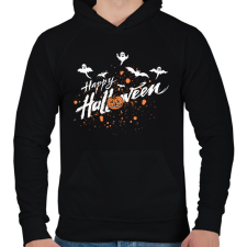 PRINTFASHION Happy Halloween - Férfi kapucnis pulóver - Fekete férfi pulóver, kardigán