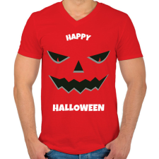 PRINTFASHION HAPPY HALLOWEEN - Férfi V-nyakú póló - Piros férfi póló